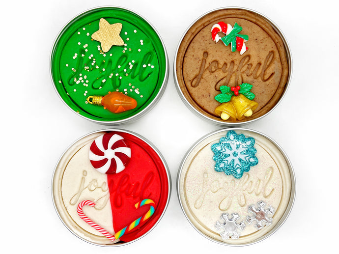 4 x Christmas Play Dough Tins